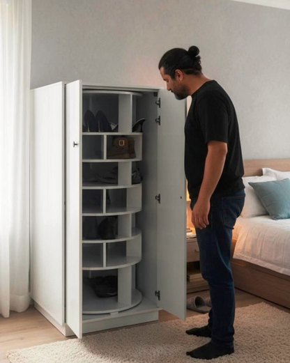 Modern Rotating Shoe Storage Cabinet